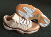 Wholesale Cheap Womens Air Jordan 11 Low Rose Gold Sail/Metallic Red Bronze-Gum Medium Brown