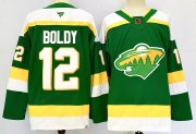 Cheap Men's Minnesota Wild #12 Matt Boldy Green 2024-25 Alternate Stitched Hockey Jersey