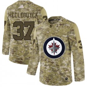 Wholesale Cheap Adidas Jets #37 Connor Hellebuyck Camo Authentic Stitched NHL Jersey