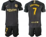 Wholesale Cheap Barcelona #7 Coutinho Black Soccer Club Jersey