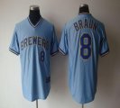 Wholesale Cheap Brewers #8 Ryan Braun Light Blue Cooperstown Stitched MLB Jersey