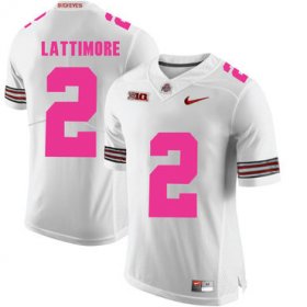 Wholesale Cheap Ohio State Buckeyes 2 Overview Lattimore White 2018 Breast Cancer Awareness College Football Jersey