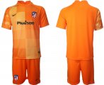 Wholesale Cheap Men 2021-2022 Club Atletico Madrid orange red goalkeeper blank Soccer Jersey