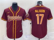 Cheap Men's Washington Commanders #17 Terry McLaurin Burgundy With Patch Cool Base Stitched Jersey