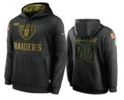 Wholesale Cheap Men's Las Vegas Raiders Custom Black 2020 Salute To Service Sideline Performance Pullover Hoodie