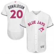 Wholesale Cheap Blue Jays #20 Josh Donaldson White Flexbase Authentic Collection Mother's Day Stitched MLB Jersey