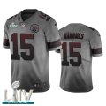 Wholesale Cheap Kansas City Chiefs #15 Patrick Mahomes Smoky Gray Super Bowl LIV 2020 Men's Nike Vapor Limited City Edition NFL Jersey