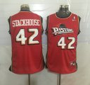 Wholesale Cheap Men's Detroit Pistons #42 Jerry Stackhouse Red Hardwood Classics Soul Swingman Throwback Jersey