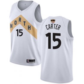 Wholesale Cheap Raptors #15 Vince Carter White 2019 Finals Bound Basketball Swingman City Edition 2018-19 Jersey