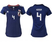 Wholesale Cheap Women's Japan #4 Honda Home Soccer Country Jersey