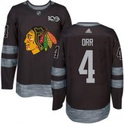 Wholesale Cheap Adidas Blackhawks #4 Bobby Orr Black 1917-2017 100th Anniversary Stitched NHL Jersey