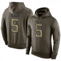 Wholesale Cheap NFL Men's Nike Baltimore Ravens #5 Joe Flacco Stitched Green Olive Salute To Service KO Performance Hoodie