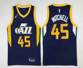 Wholesale Cheap Men\'s Utah Jazz #45 Donovan Mitchell Navy Blue 2017-2018 Nike Swingman Stitched NBA Jersey