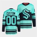 Wholesale Cheap Men's Seattle Kraken Custom Ice Blue 2022-23 Reverse Retro Stitched Jersey