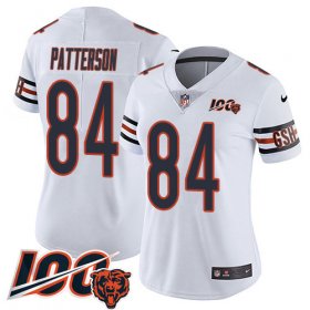 Wholesale Cheap Nike Bears #84 Cordarrelle Patterson White Women\'s Stitched NFL 100th Season Vapor Untouchable Limited Jersey