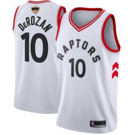 Wholesale Cheap Raptors #10 DeMar DeRozan White Association Edition 2019 Finals Bound Basketball Swingman Jersey