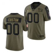 Wholesale Cheap Men's Olive New York Giants ACTIVE PLAYER Custom 2021 Salute To Service Limited Stitched Jersey