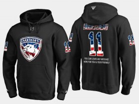 Wholesale Cheap Panthers #11 Jonathan Huberdeau NHL Banner Wave Usa Flag Black Hoodie