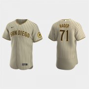 Wholesale Cheap Mens San Diego Padres #71 Josh Hader Tan Brown Alternate FlexBase Player Jersey