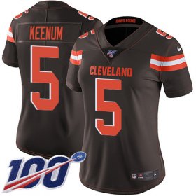 Wholesale Cheap Nike Browns #5 Case Keenum Brown Team Color Women\'s Stitched NFL 100th Season Vapor Untouchable Limited Jersey