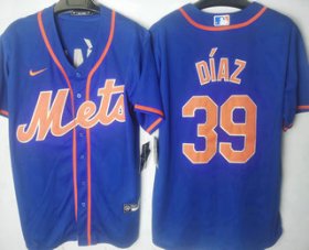 Wholesale Cheap Men\'s New York Mets #39 Edwin Diaz Blue Stitched MLB Cool Base Nike Jersey