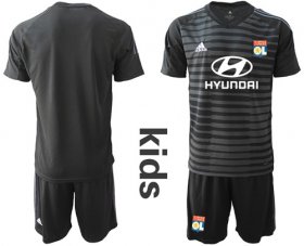 Wholesale Cheap Lyon Blank Black Goalkeeper Kid Soccer Club Jersey