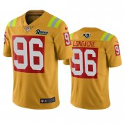 Wholesale Cheap Los Angeles Rams #96 Matt Longacre Gold Vapor Limited City Edition NFL Jersey