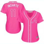 Wholesale Cheap Braves #11 Ender Inciarte Pink Fashion Women's Stitched MLB Jersey