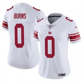 Cheap Women\'s New York Giants #0 Brian Burns White Vapor Stitched Jersey(Run Small)