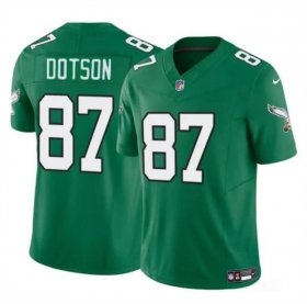 Cheap Men\'s Philadelphia Eagles #87 Jahan Dotson Kelly Green F.U.S.E Throwback Vapor Untouchable Limited Stitched Football Jersey