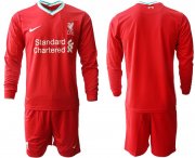 Wholesale Cheap Men 2020-2021 club Liverpool home long sleeves red Soccer Jerseys