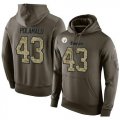 Wholesale Cheap NFL Men's Nike Pittsburgh Steelers #43 Troy Polamalu Stitched Green Olive Salute To Service KO Performance Hoodie