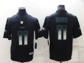 Wholesale Cheap Men\'s Philadelphia Eagles #11 A. J. Brown Black Smoke Fashion Limited Stitched Jersey