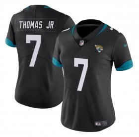 Cheap Women\'s Jacksonville Jaguars #7 Brian Thomas Jr Black 2024 Draft Vapor Stitched Jersey(Run Small)