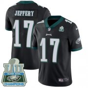 Wholesale Cheap Nike Eagles #17 Alshon Jeffery Black Alternate Super Bowl LII Champions Men's Stitched NFL Vapor Untouchable Limited Jersey