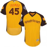 Wholesale Cheap Orioles #45 Mark Trumbo Gold Flexbase Authentic Collection 2016 All-Star American League Stitched MLB Jersey