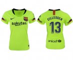 Wholesale Cheap Women's Barcelona #13 Cillessen Away Soccer Club Jersey