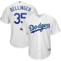 Wholesale Cheap Los Angeles Dodgers #35 Cody Bellinger Majestic 2019 Postseason Home Official Cool Base Player Jersey White