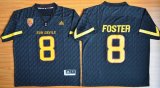 Wholesale Cheap Men's Arizona State Sun Devils #8 D.J. Foster Black Desert Ice 2015 College Football Jersey