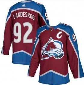 Wholesale Cheap Men\'s Colorado Avalanche #92 Gabriel Landeskog Burgundy With C Patch Stitched Jersey