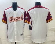 Cheap Men's Venezuela Baseball Blank 2023 White World Classic Stitched Jerseys