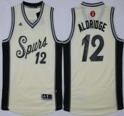 Wholesale Cheap Men's San Antonio Spurs #12 LaMarcus Aldridge Revolution 30 Swingman 2015 Christmas Day White Jersey