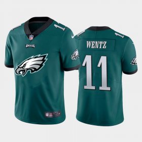 Wholesale Cheap Philadelphia Eagles #11 Carson Wentz Green Men\'s Nike Big Team Logo Vapor Limited NFL Jersey