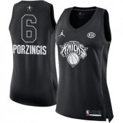 Wholesale Cheap Nike New York Knicks #6 Kristaps Porzingis Black Women's NBA Jordan Swingman 2018 All-Star Game Jersey