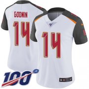 Wholesale Cheap Nike Buccaneers #14 Chris Godwin White Women's Stitched NFL 100th Season Vapor Untouchable Limited Jersey