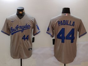 Men\'s Los Angeles Dodgers #44 Vicente Padilla Number Grey With los Cool Base Stitched Jerseys