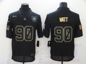 Wholesale Cheap Men\'s Pittsburgh Steelers #90 T. J. Watt Black 2020 Salute To Service Stitched NFL Nike Limited Jersey