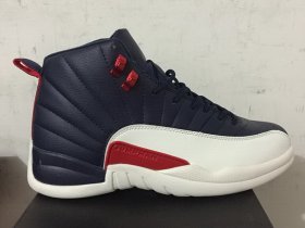 Wholesale Cheap Air Jordan 12 College Navy Dark Blue/White-Red