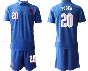 Wholesale Cheap Men 2020-2021 European Cup England away blue 20 Nike Soccer Jersey