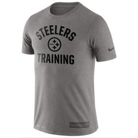 Wholesale Cheap Men\'s Pittsburgh Steelers Nike Heathered Gray Training Performance T-Shirt